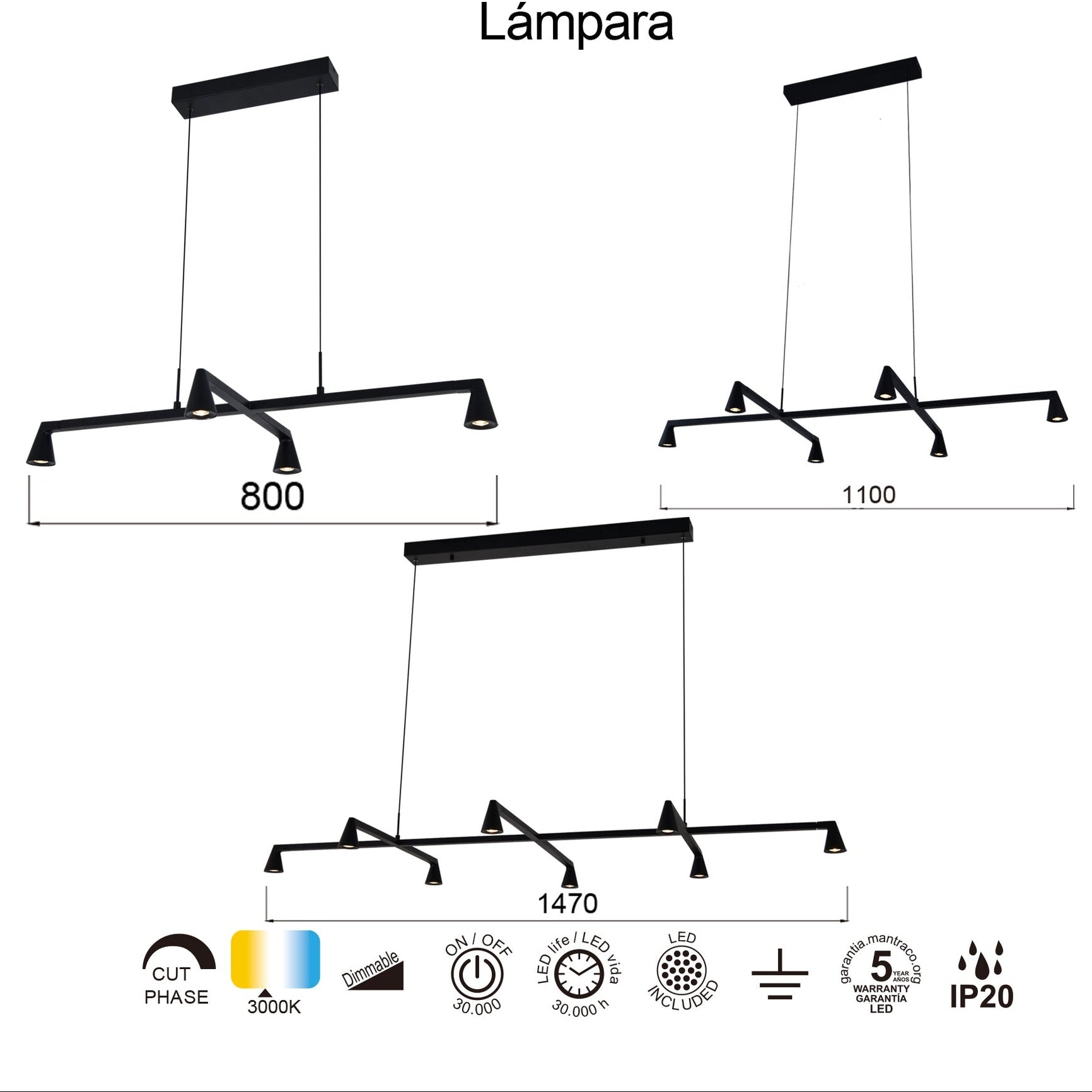 Lampa suspendata dimabila BRISEN 21W