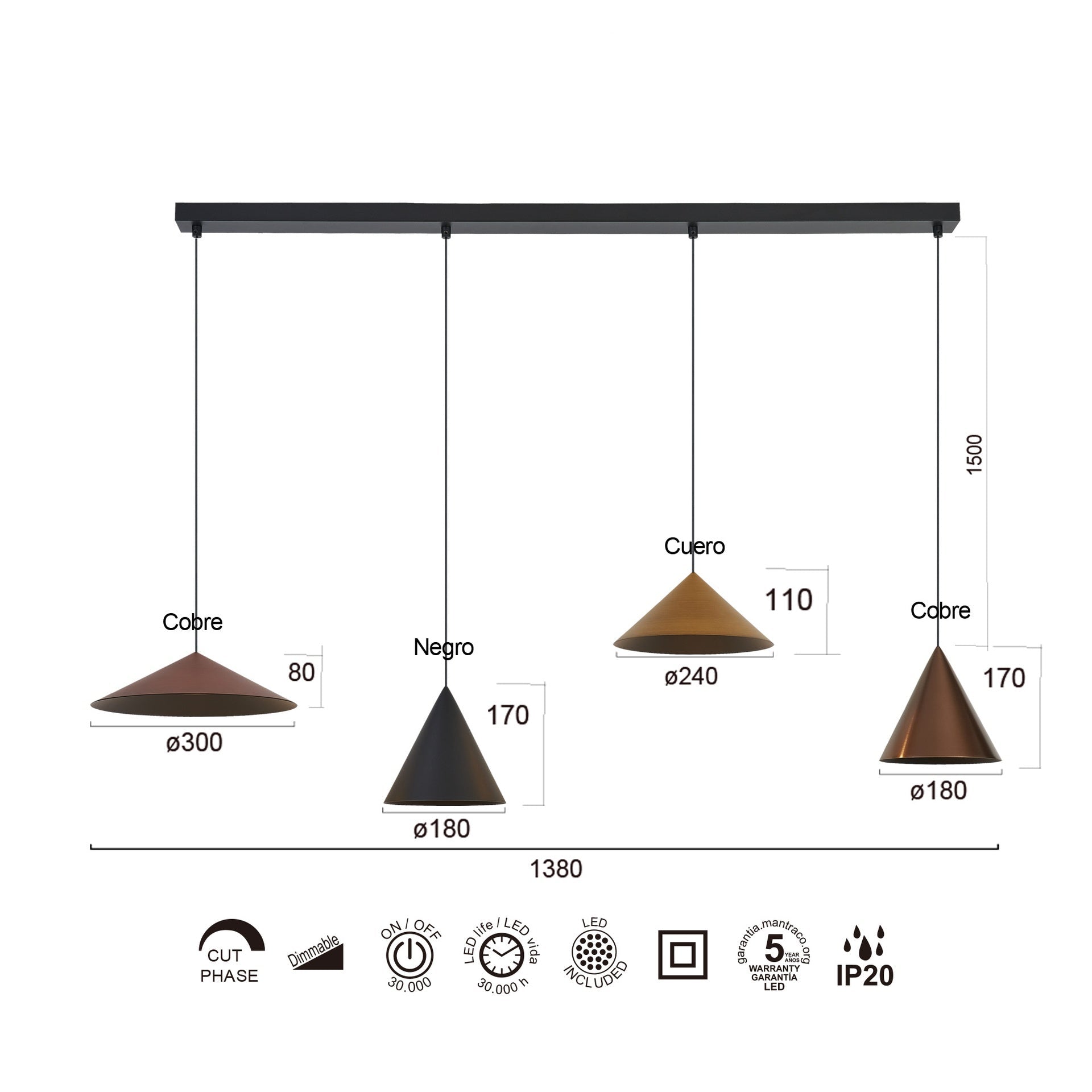 Lampa suspendata dimabila ELDAR LINE