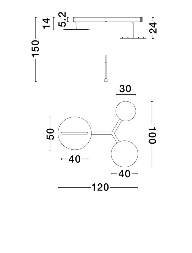 Lampa suspendata dimabila DIONA TRIO