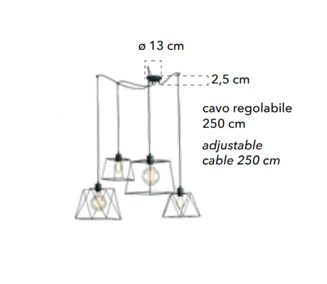 Lampă suspendată BROOKLYN 4L