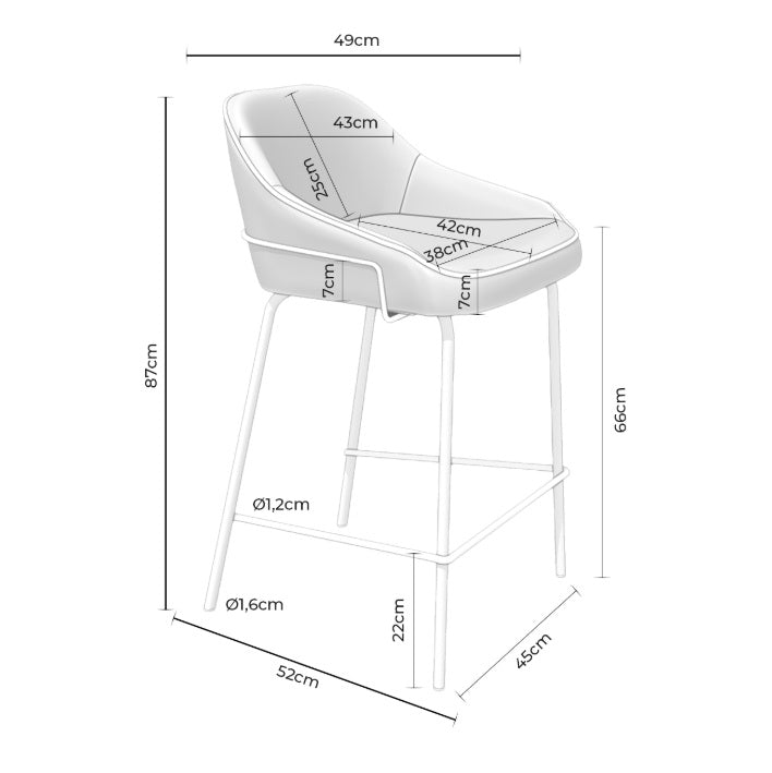 Scaun de bar ARVIC H66 CM