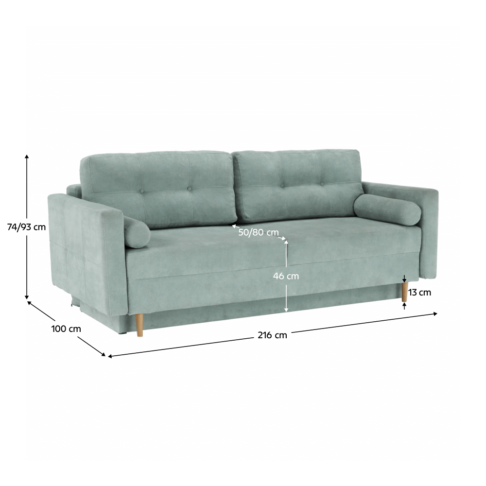 Canapea extensibila 3 locuri CAMELAS TEX 216 CM