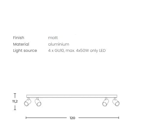 Plafoniera EXO 120cm BEIGE