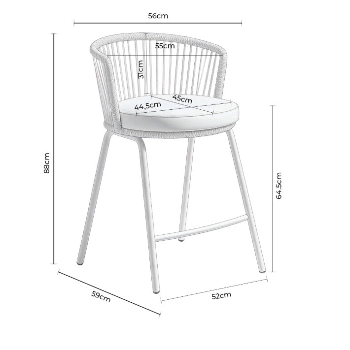 Scaun de bar PIERA BEIGE H64 CM