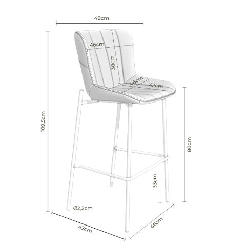 Scaun de bar RAILEY H80 CM