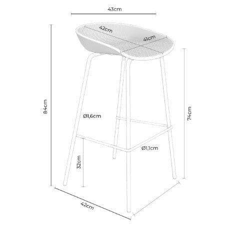 Scaun de bar NATY H74 CM