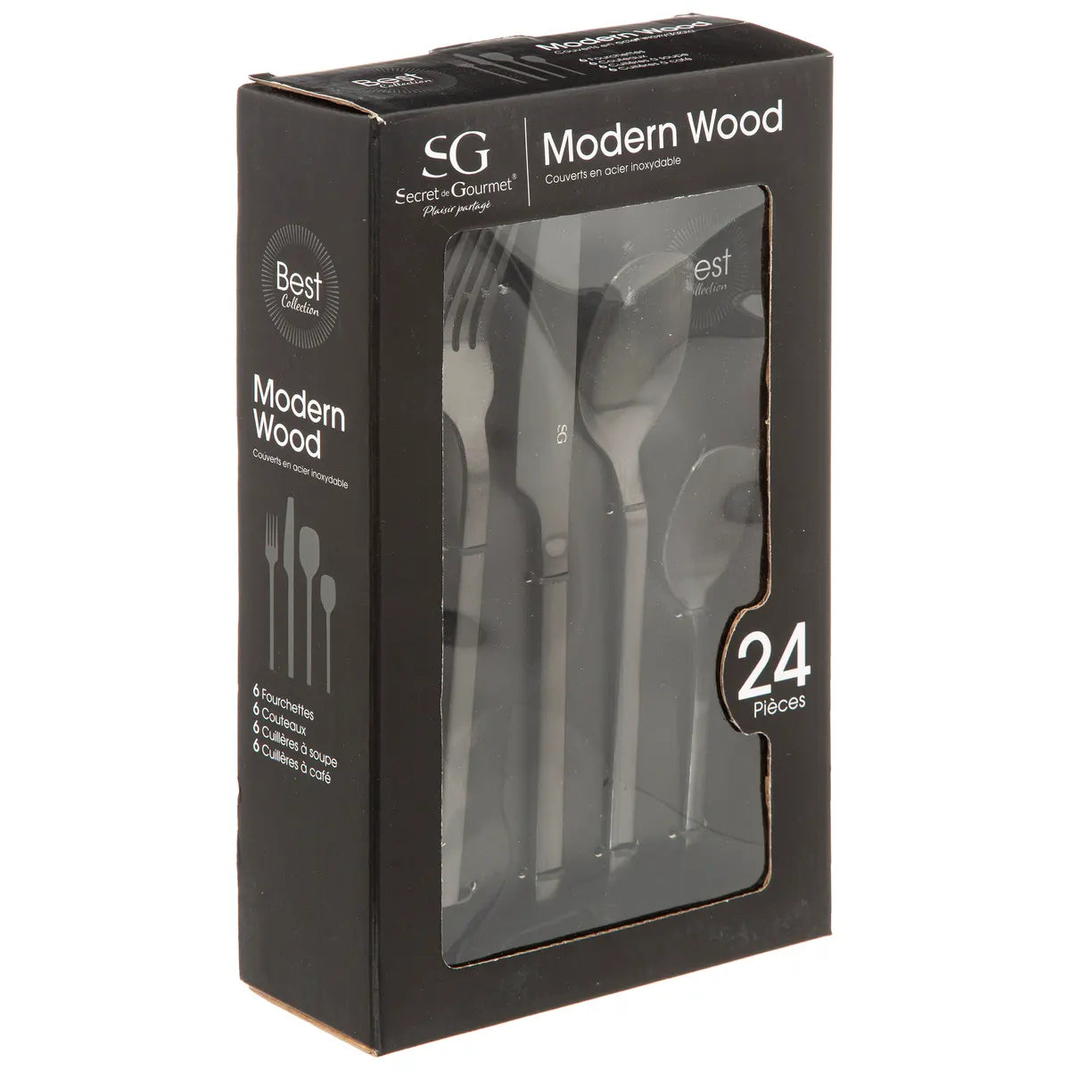 SET TACAMURI 24 BUC MODERN WOOD - P