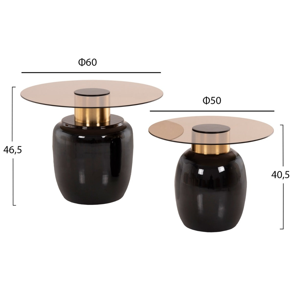 Set 2 masute de cafea ALTOIS Ø50x40/60x46 CM