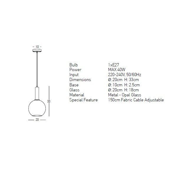 Lampa suspendata AMAYS GLOBE