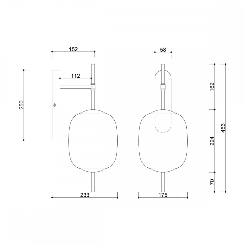 Aplică de perete EIRVEN-MINI W — Negru
