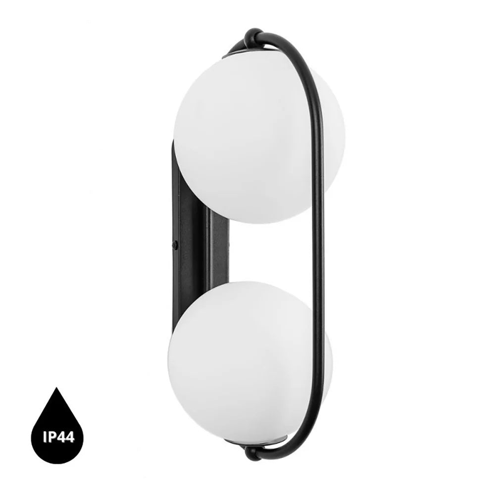 Aplică de perete KAVEN E IP44 — Negru