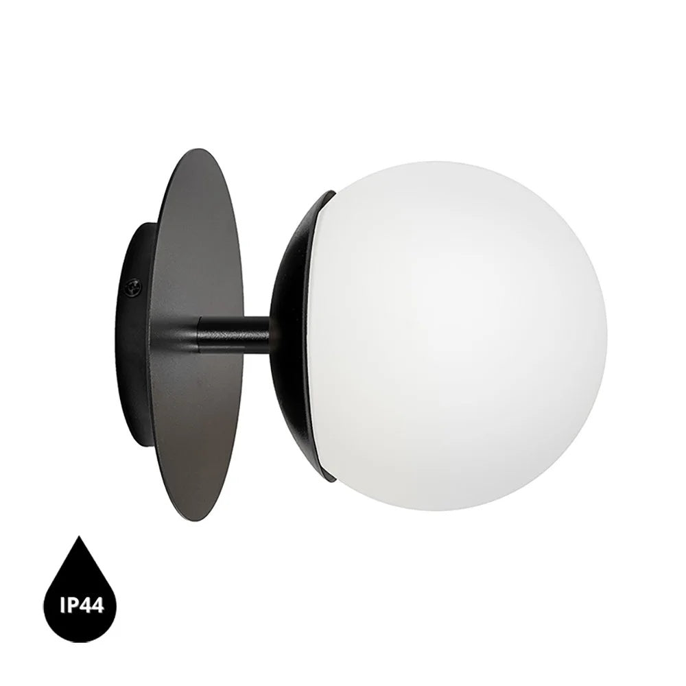 Aplică de perete SOLVRA C IP44 — Negru