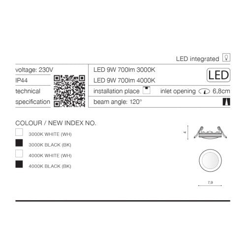 Spot incastrat GALA 4000K
