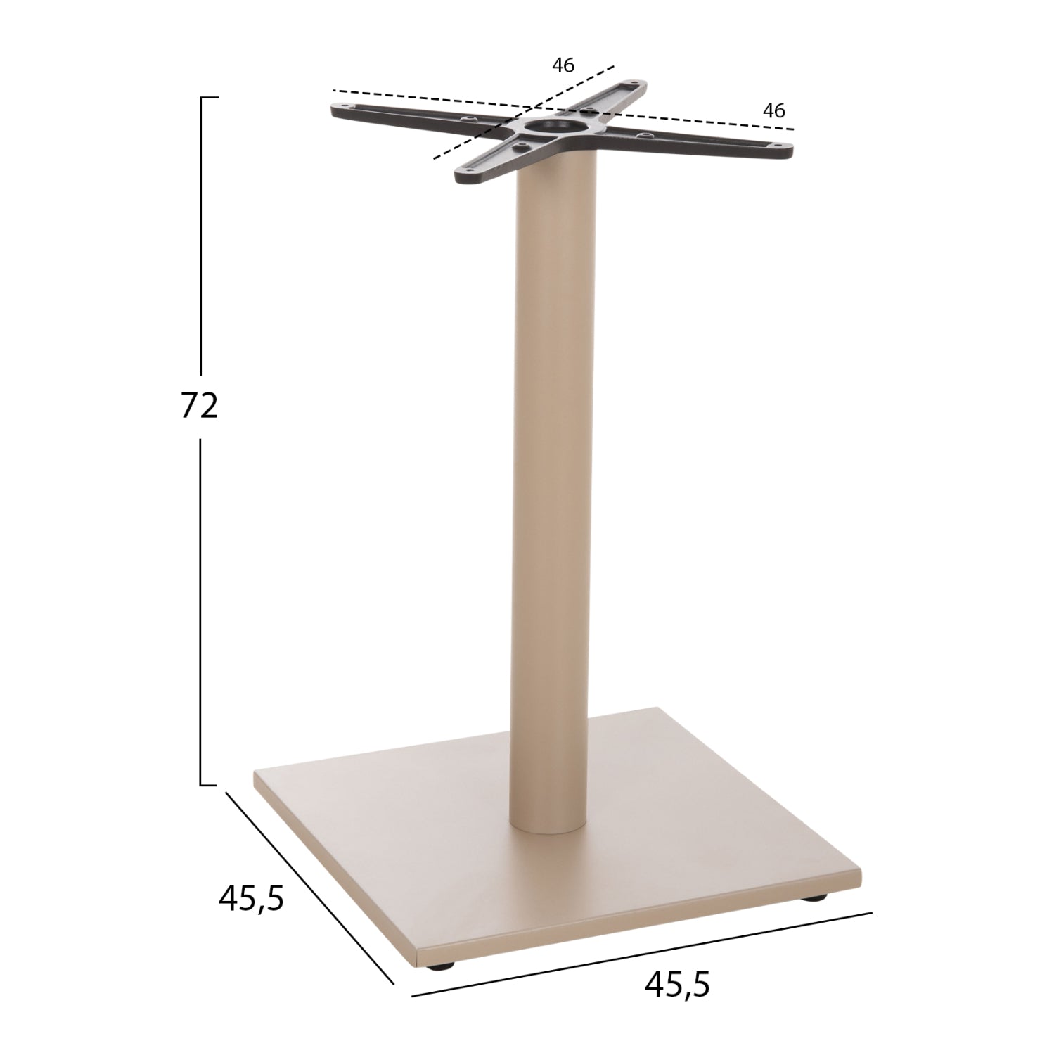 Picior masa patrat BEZAL CAPPUCCINO 46Χ72H CM