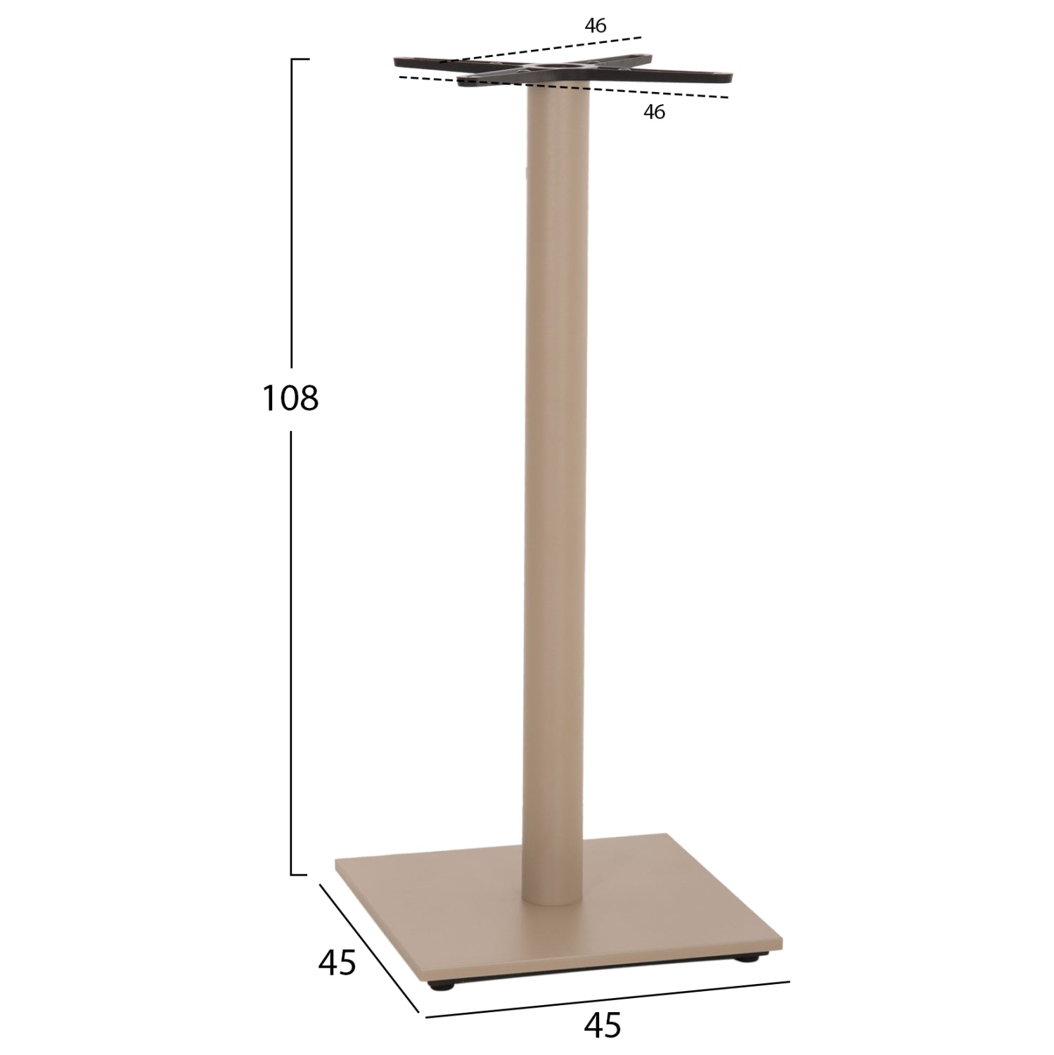 Picior masa bar MELIOR CAPPUCCINO H 108cm pentru blat de 60-70 cm