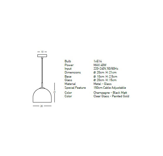 Lampa suspendata BELCELY 20 CM