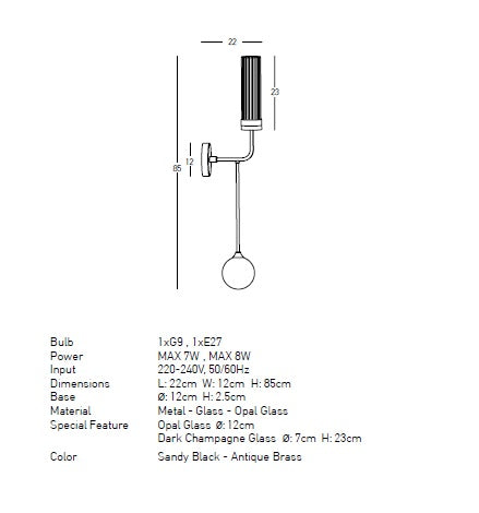 Aplica de perete BERTRIX