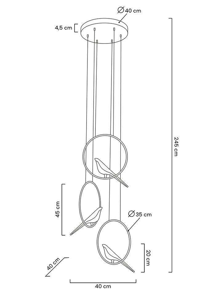 Lampa suspendata BERUDO BIRD GOLD