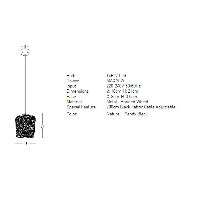 Lampa suspendata CLAVIER 18 CM