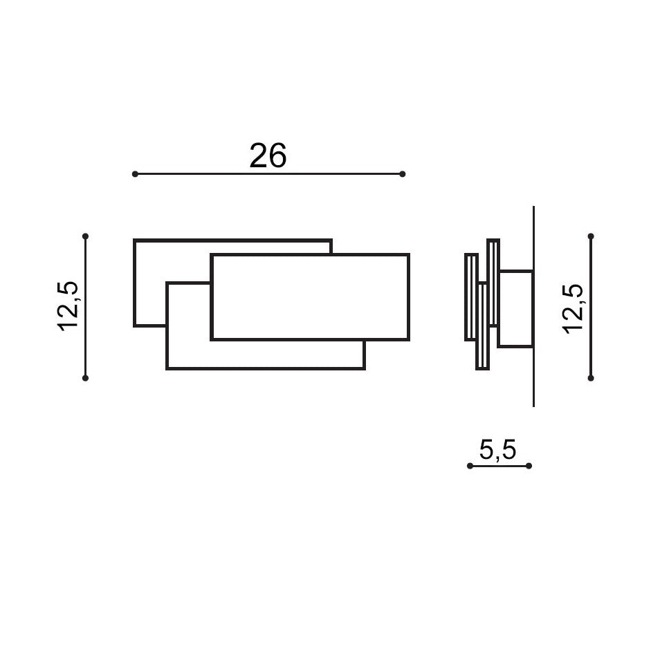 Aplica de perete CLOVY SQUARE