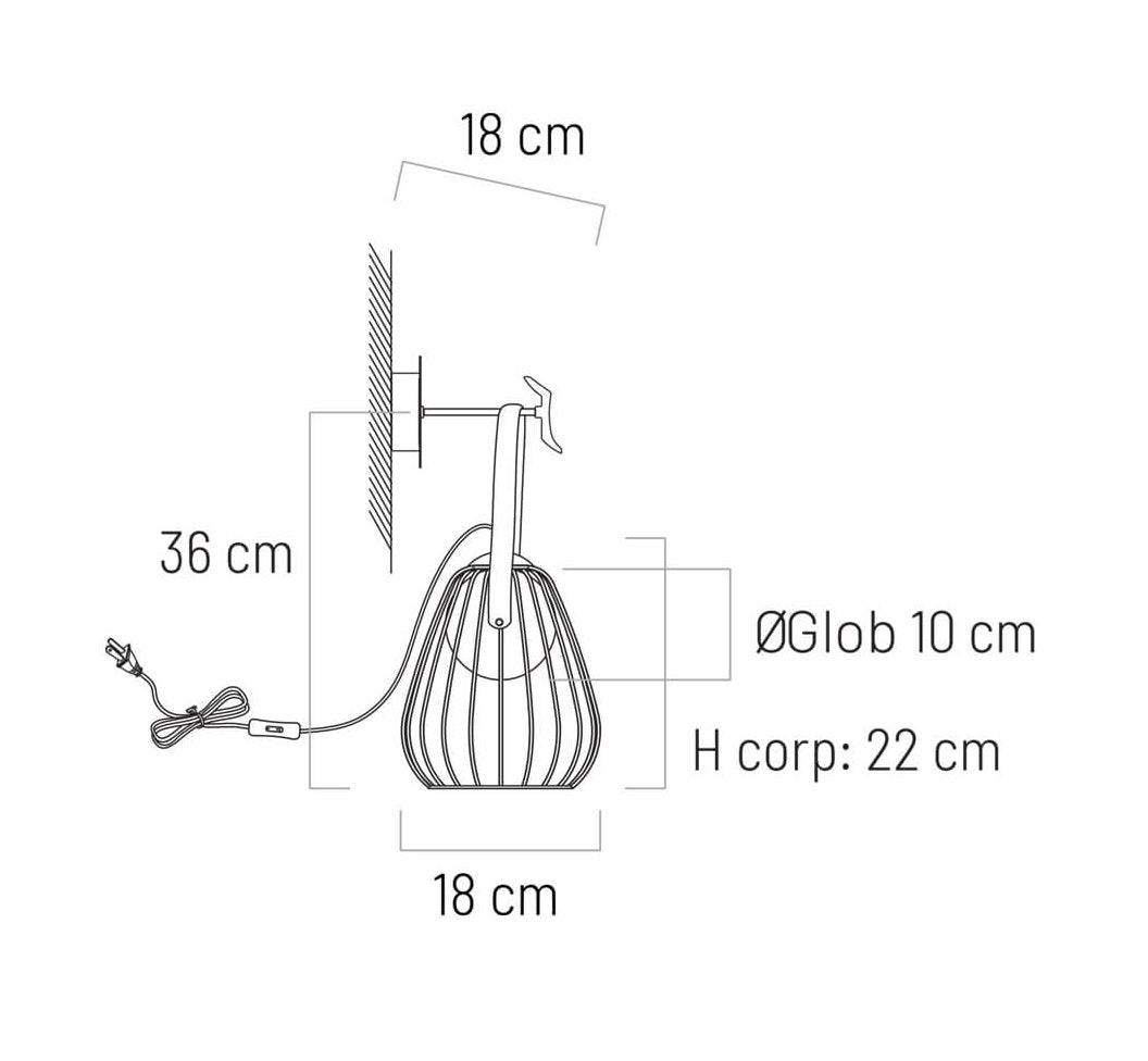 Aplica de perete MEMORY AP1 alb & maro