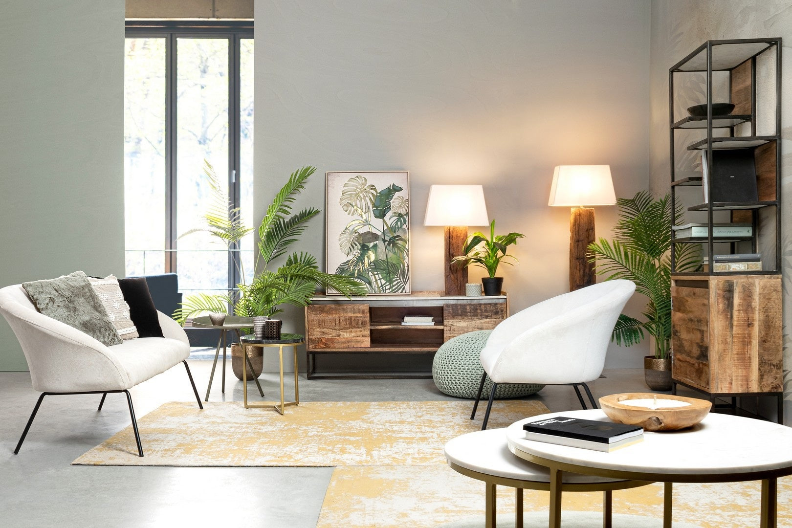 Set 2 masute de cafea DOUCE Ø60/75 x 35/41 CM