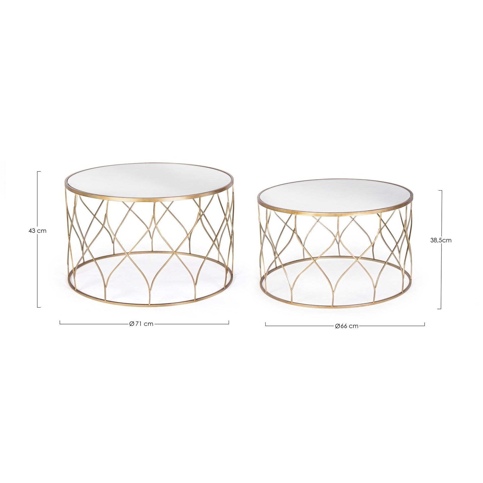 Set 2 masute de cafea ELENOR Ø66/71 x 38/43 CM