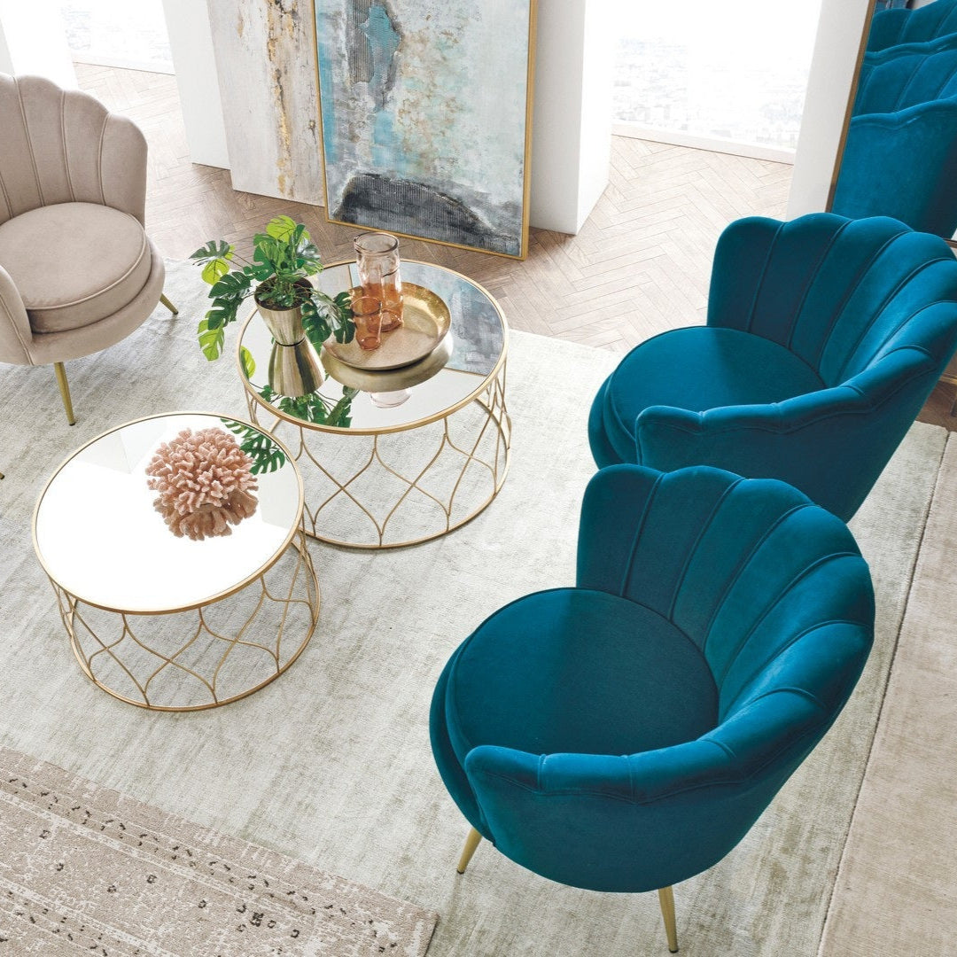 Set 2 masute de cafea ELENOR Ø66/71 x 38/43 CM