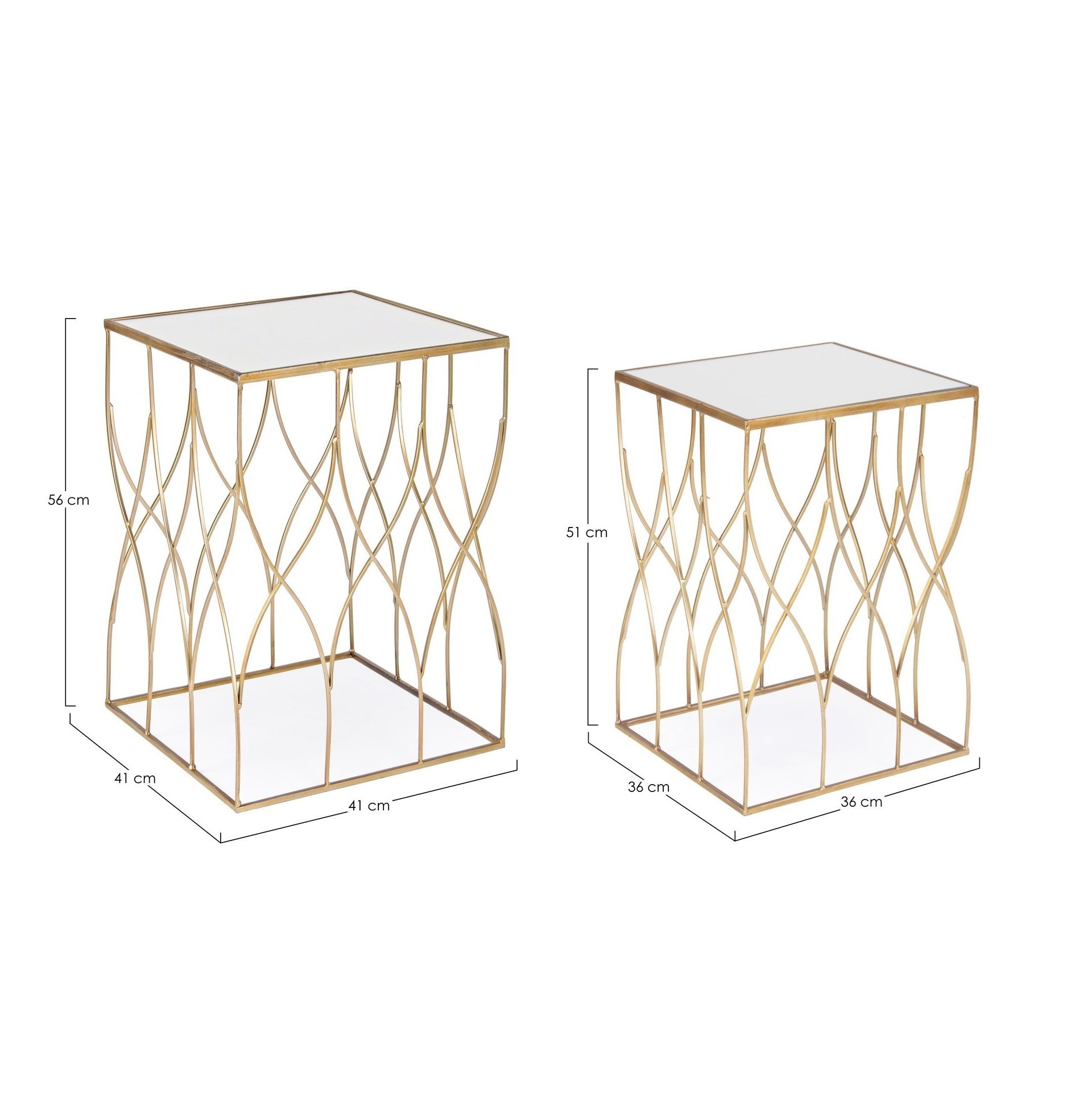 Set 2 masute de cafea ELENOR SQUARE 36x51/41x56 CM