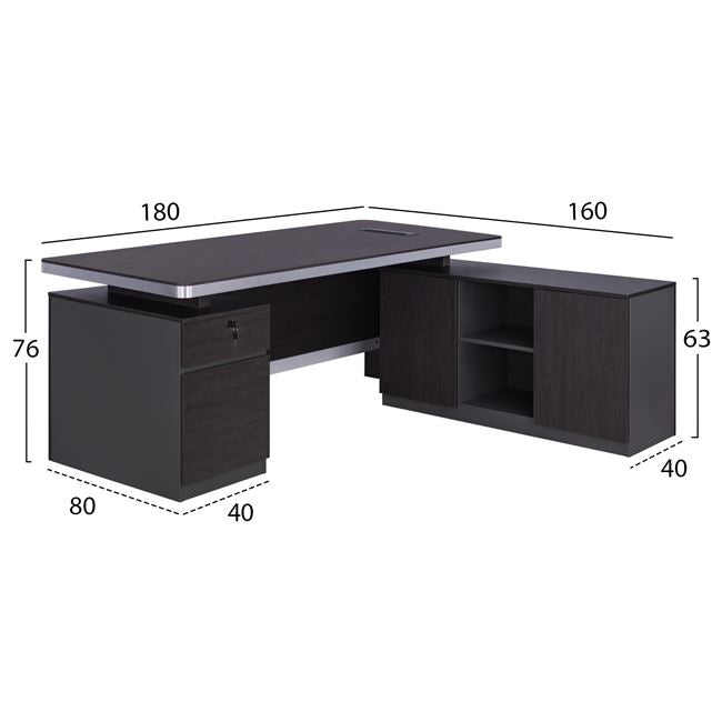 Birou NALDVIN CORNER RIGHT 180 x 160 CM