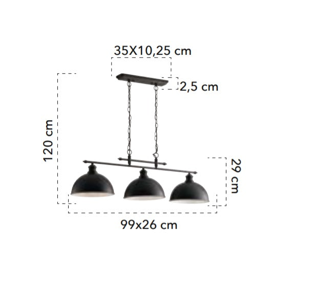 Lampă suspendată CHARLESTON 3L