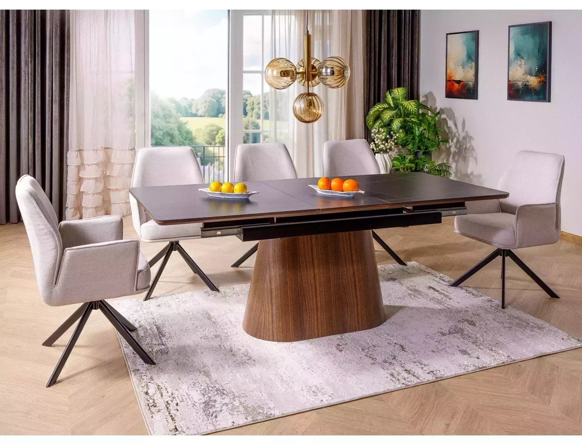 Masa extensibila NEVAN BLACK 160(200) x 90 CM