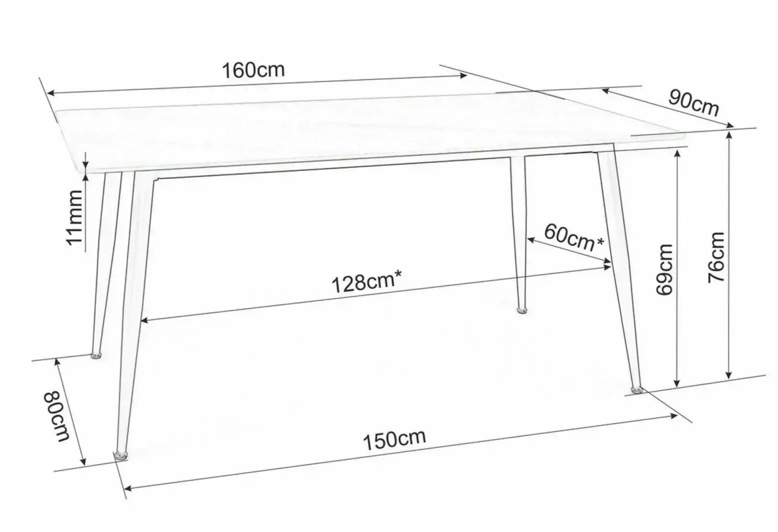 Masa LIONA 160 x 90 CM