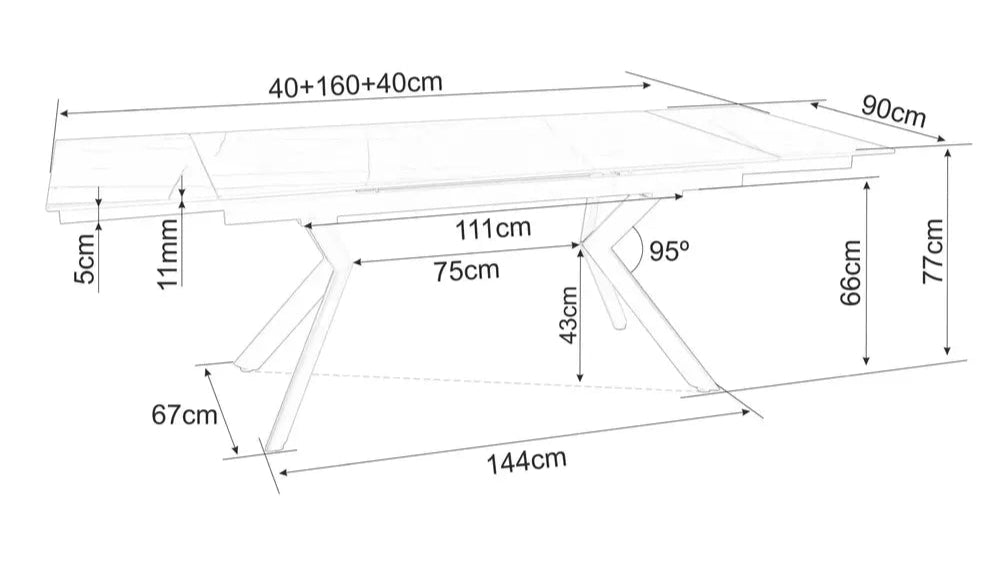 Masa extensibila LARONS CERAMIC 160(240) x 90 CM