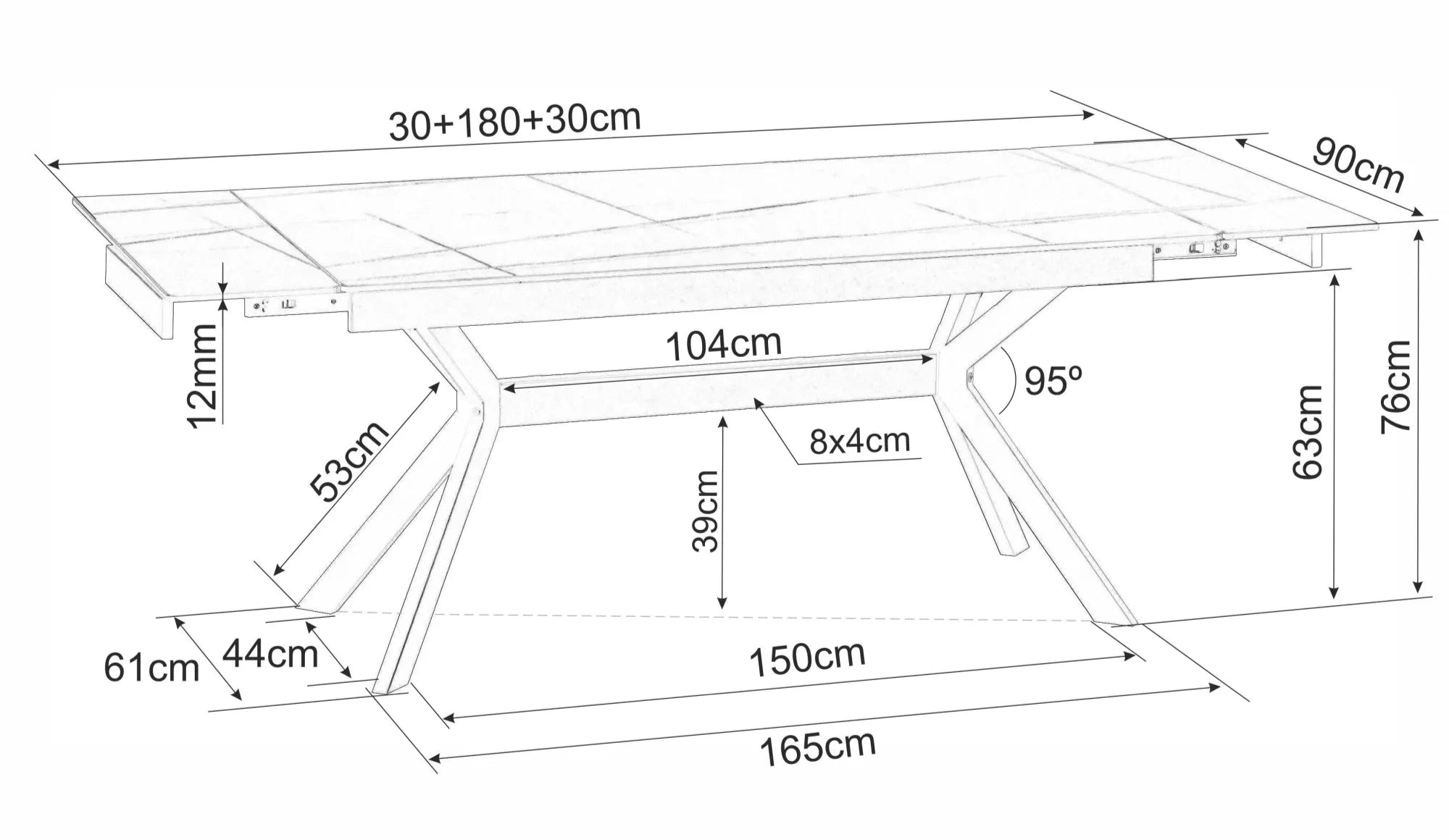 Masa extensibila VIRNAM CERAMIC 180(240) x 90 CM (Copy)