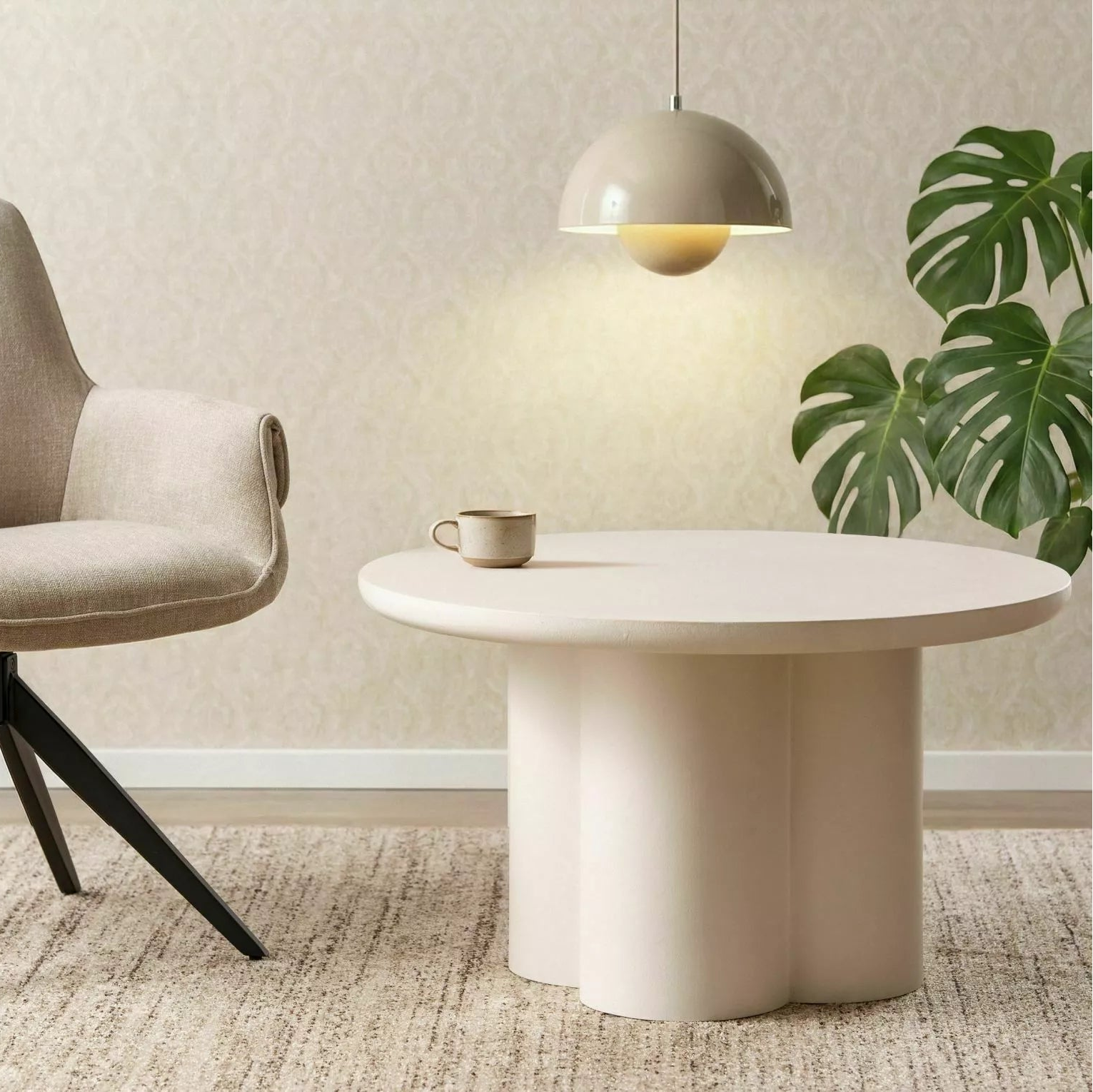 Masuta de cafea HAVIS ECRU Ø80 x 45 CM