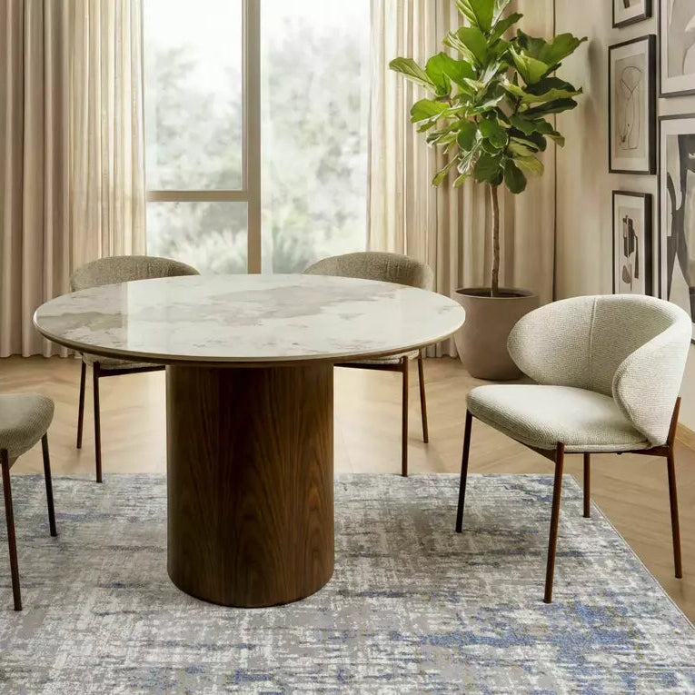 Masa BIRTON CERAMIC/WALNUT Ø120 CM