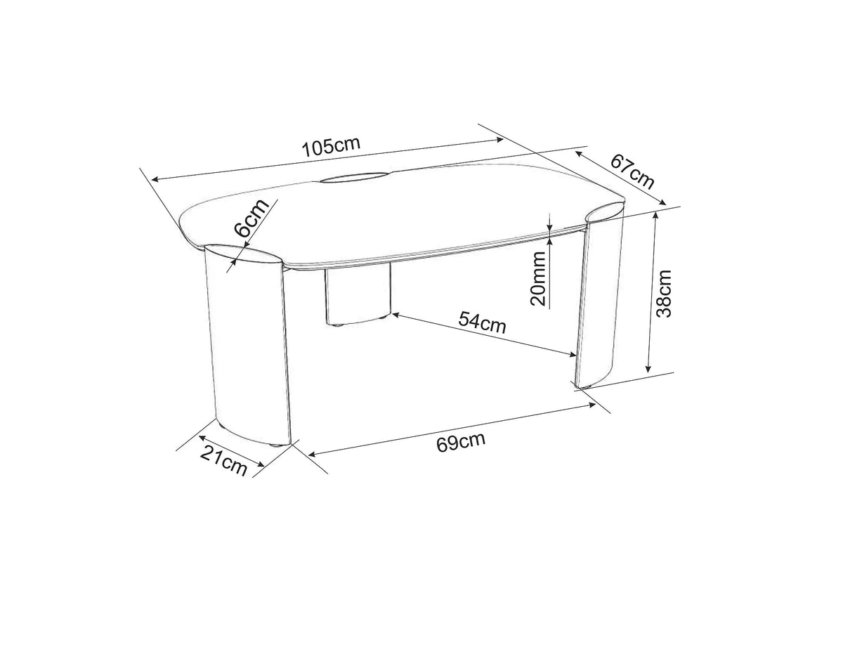 Masuta de cafea BELPANO B 105 x 65 x 38 CM