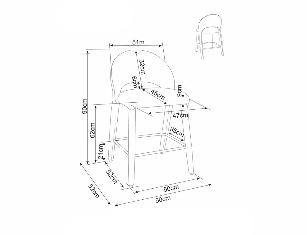 Scaun de bar NORKEL H62 CM