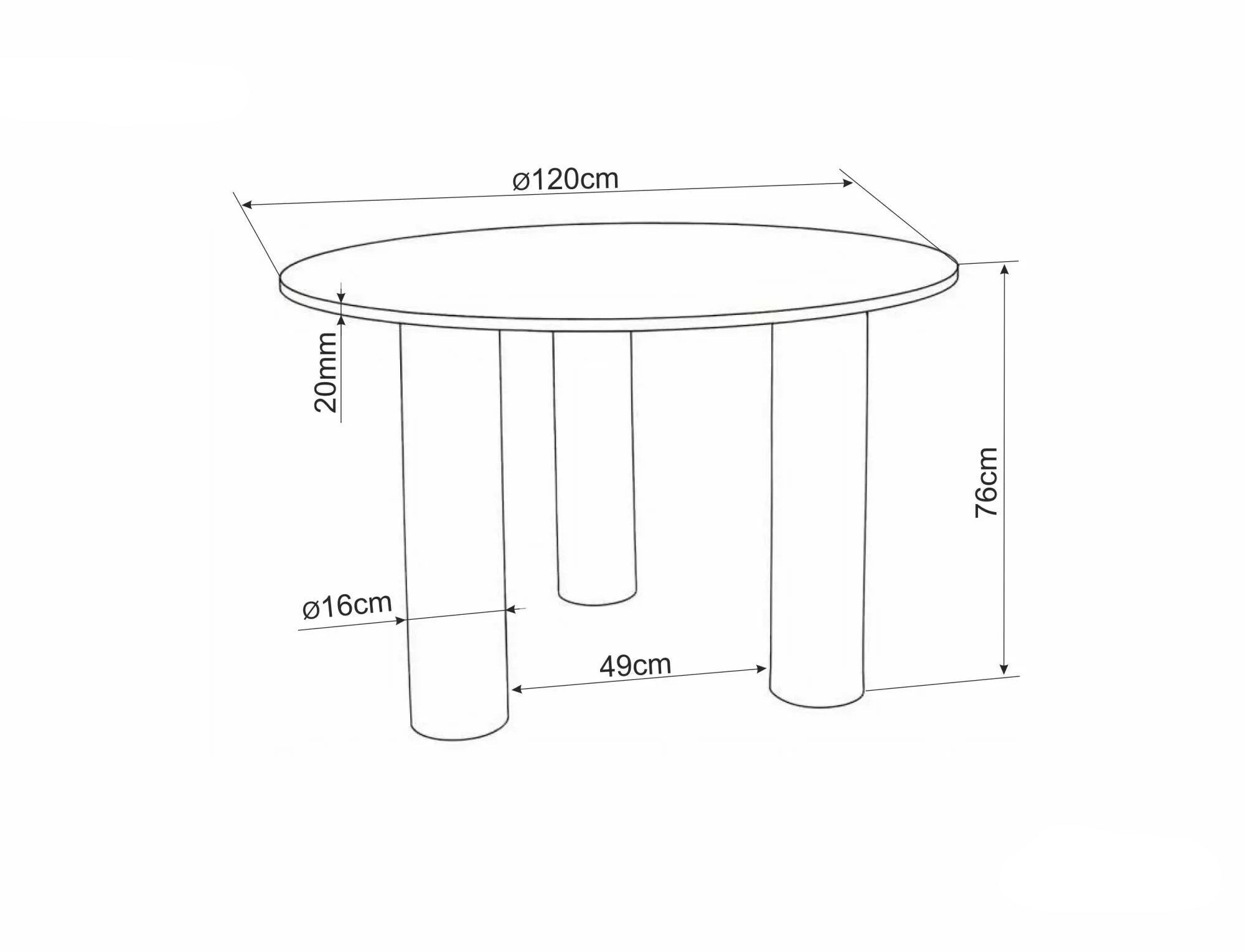 Masa ALORA Ø120 CM