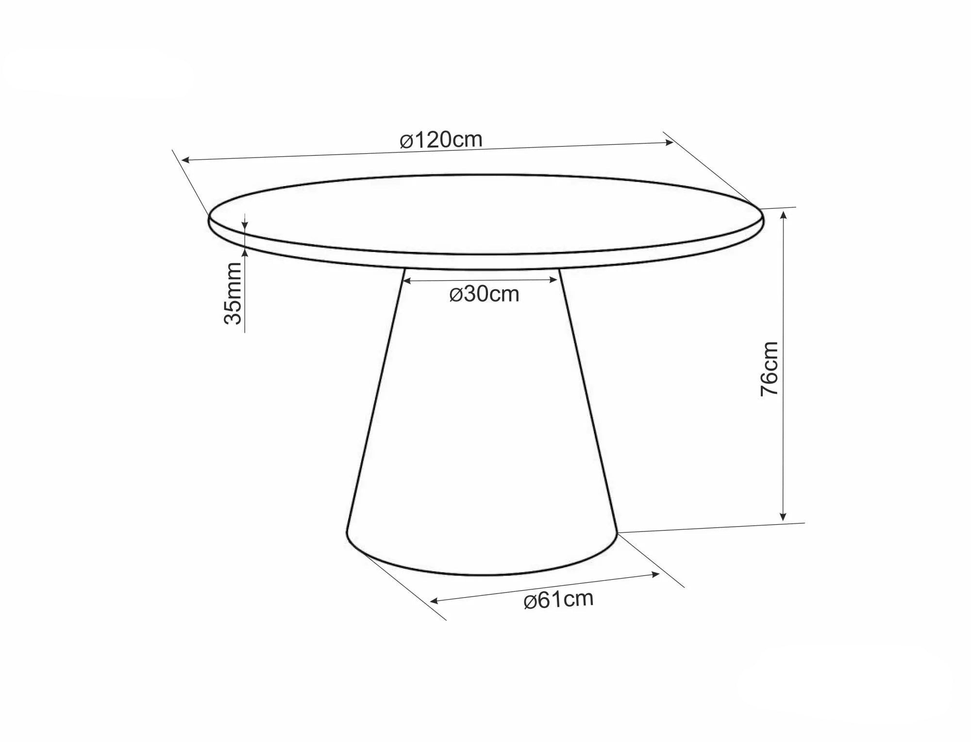 Masa SOVIN Ø120 CM