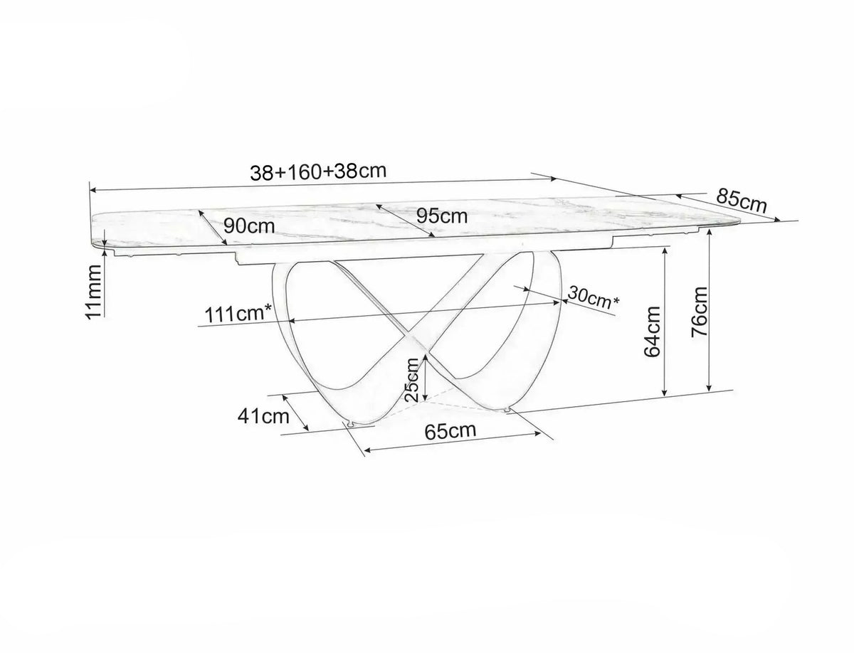 Masa extensibila DORNEY CERAMIC PANDORO 160(236) x 95 CM