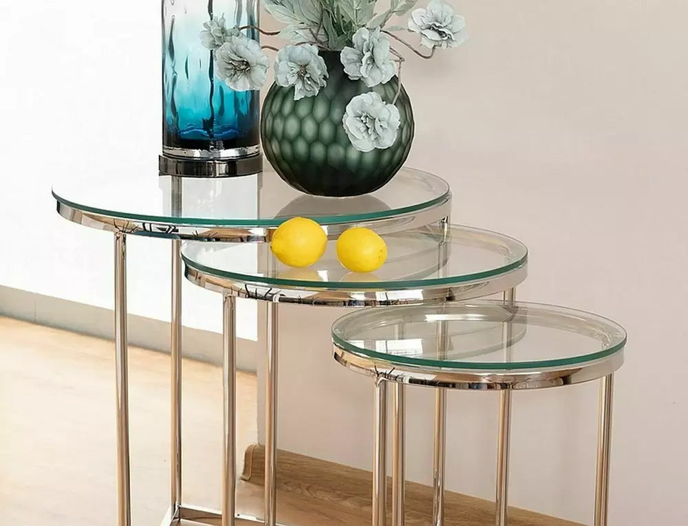 Set 3 masute de cafea PARENT SILVER