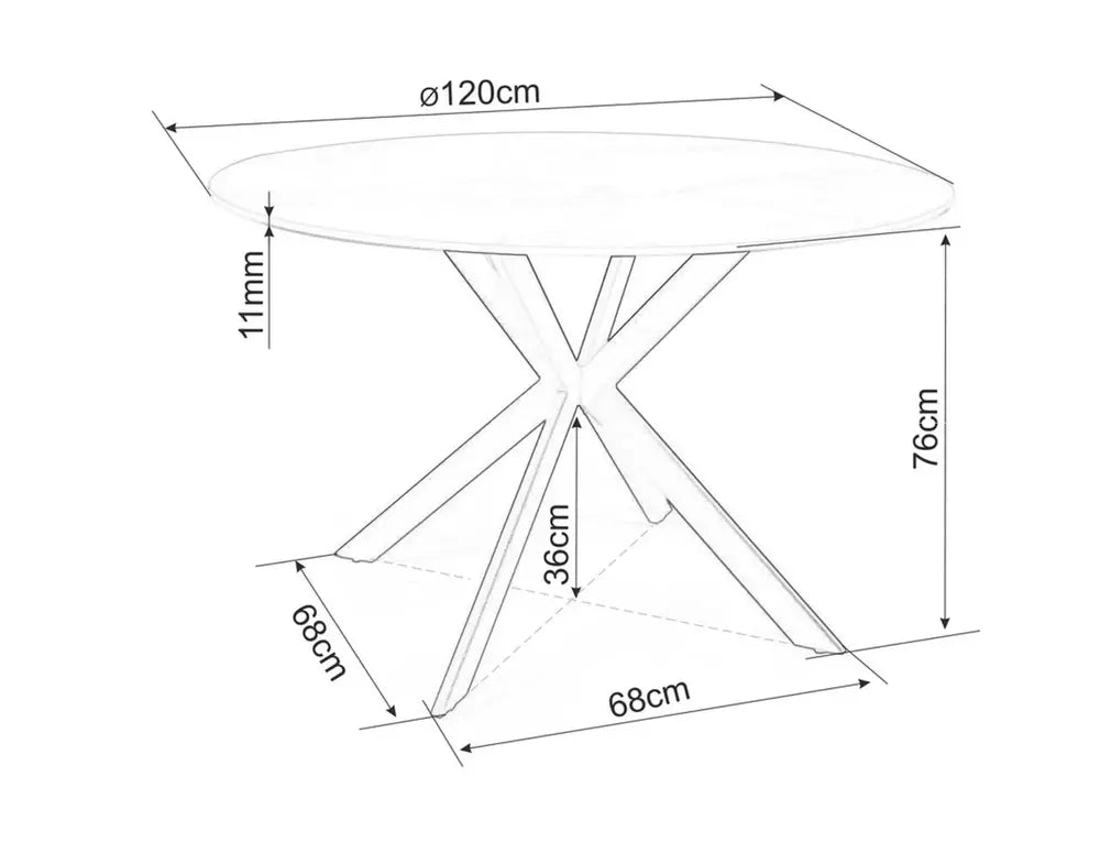 Masa GORTEN WHITE Ø120 CM