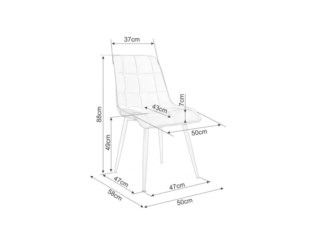 Scaun KIM CHROME-VELVET