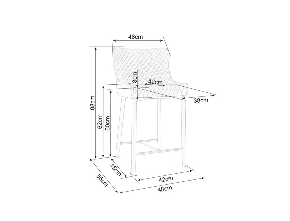 Scaun de bar COLEN VELVET H60 CM
