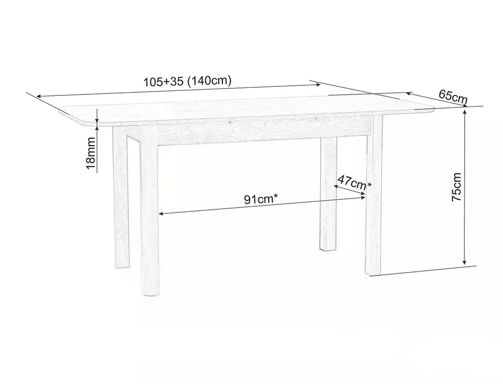 Masa extensibila DIOR 105 (140) X65CM