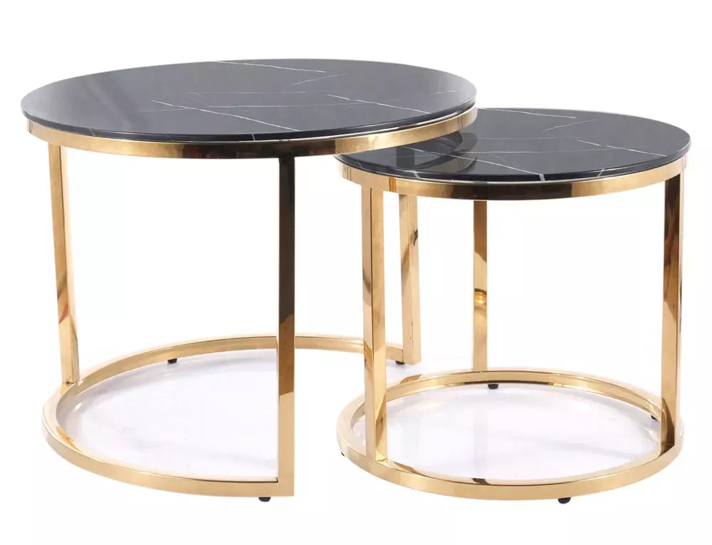 Set 2 masute de cafea MUNO MARBLE