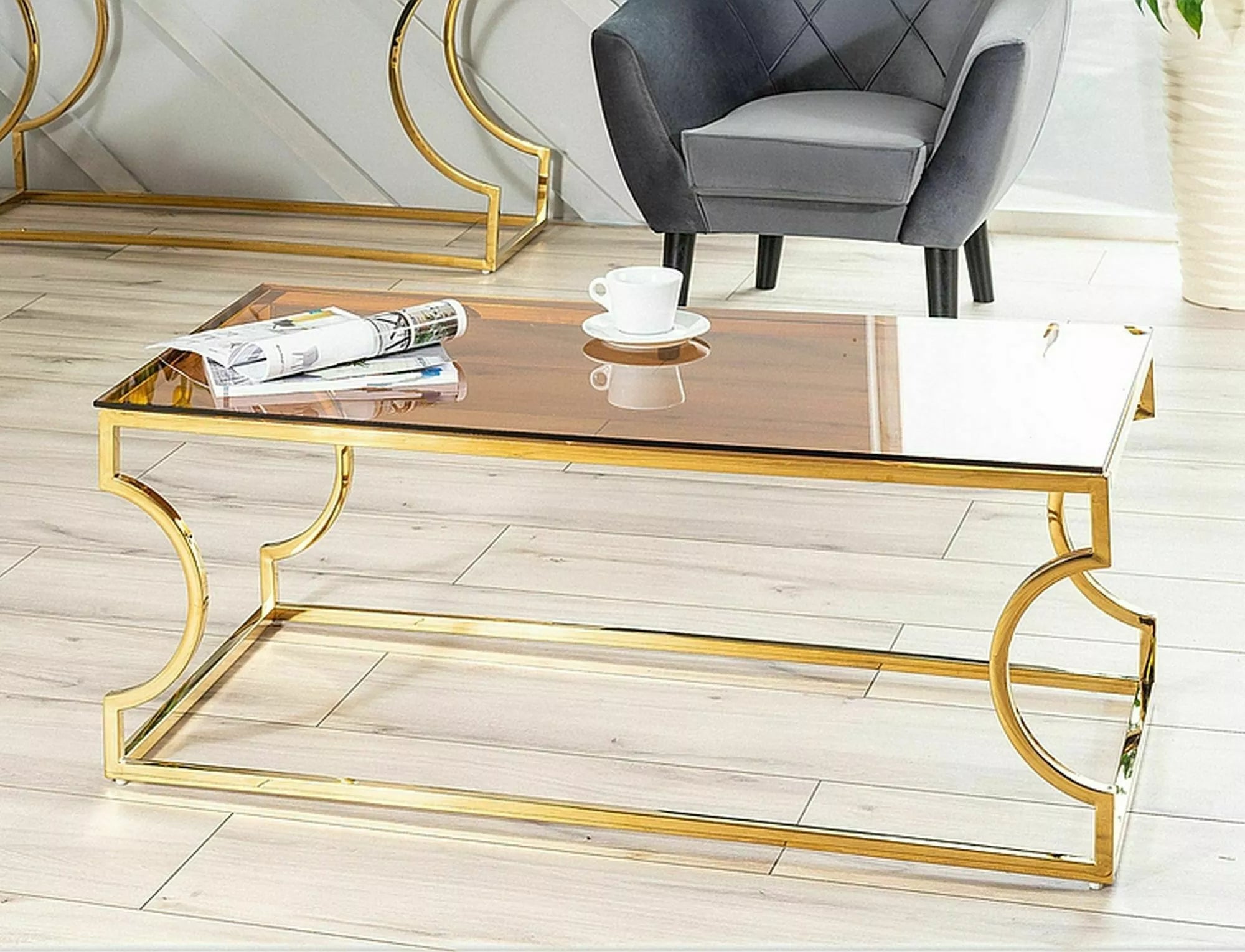 Masuta de cafea GEARA GOLD 120X60cm