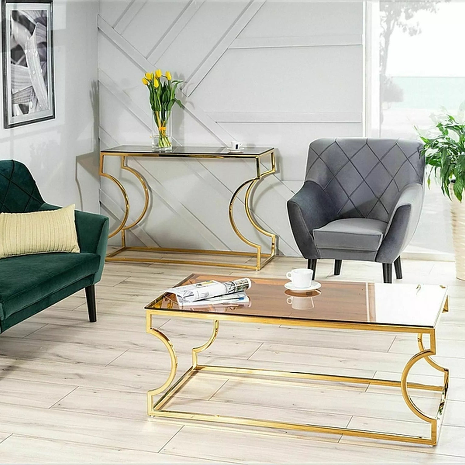 Masuta de cafea GEARA GOLD 120X60cm